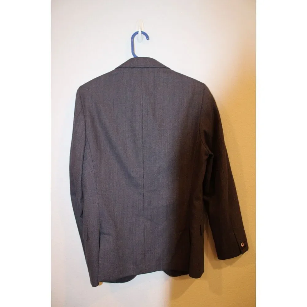 Gant Rugger natural shouder charcoal gray size 46 mens blazer two button front